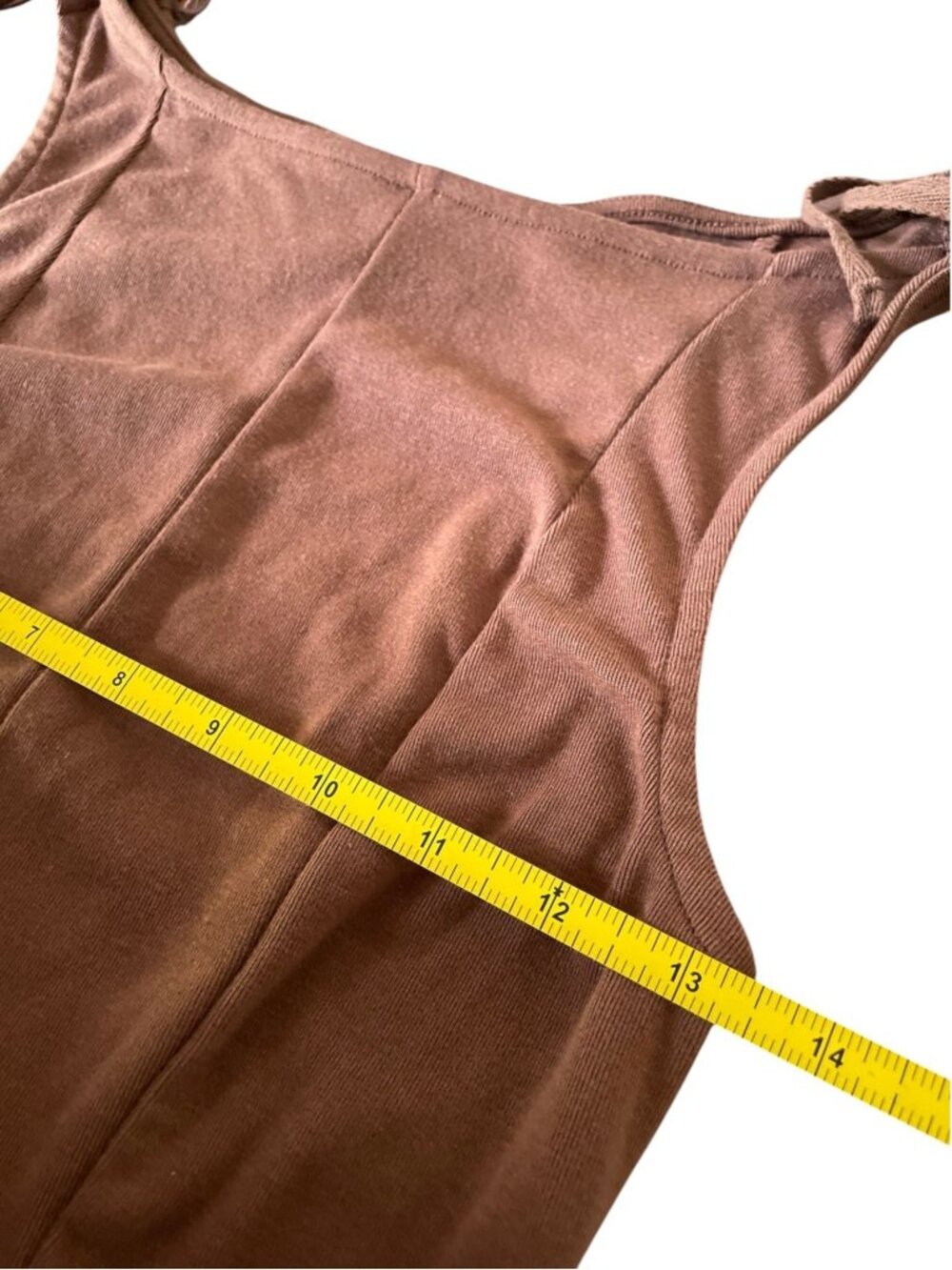 Free People Good Feels Pointed Drop-Waist Mini Dress SZ S Brown Fairy Dress boho - Picture 7 of 9